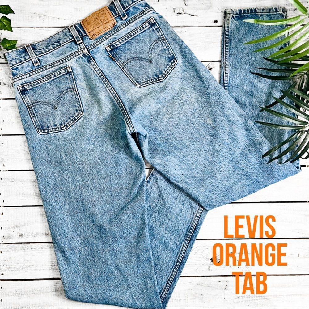VTG 80s LEVIS ORANGE TAB 550 RELAXED FIT LIGHT WASH 29x34